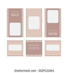 Modern decorative vector frames. Editable design templates for web, social media, stories, ads, banners etc.