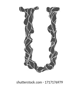 Modern decorative vector letter isolated on white background.Art font.