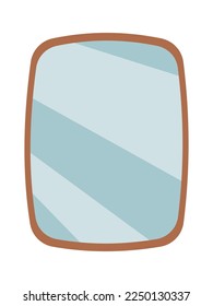 Icono plano del espejo de pared decorativo moderno. Ilustración del vector