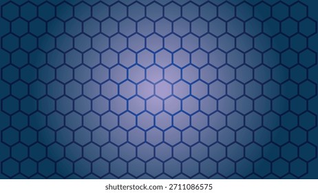 Modern deep blue hexagonal grid background with a subtle central glow perfect for technology presentations and digital design projects
