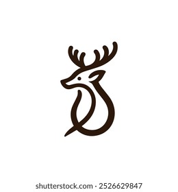 modern deer animal vector logo templates	