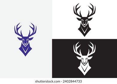 a modern deer head  white logo sample clean design art