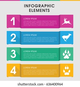 Modern deer infographic template. infographic design with deer icons includes animal paw, antelope. can be used for presentation, diagram, annual report, web design.
