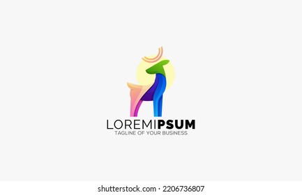 Modern Deer Logo Design in Gradient Style