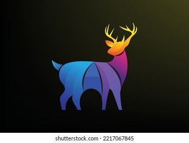 Modern Deer Logo Design Template
