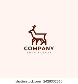 Plantilla de diseño vectorial de logotipo de ciervo moderno