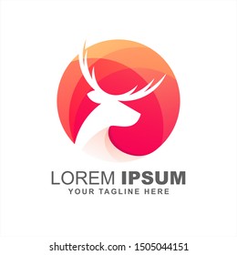 modern deer moose colorful logo design vector