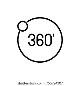 Modern degrees line icon. Premium pictogram isolated on a white background. Vector illustration. Stroke high quality symbol. Degrees icon in modern line style.
