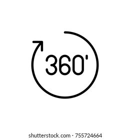 Modern degrees line icon. Premium pictogram isolated on a white background. Vector illustration. Stroke high quality symbol. Degrees icon in modern line style.