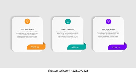 Modern deign infographic template vector with three step or option