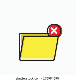 modern delete folder icon vector in white background