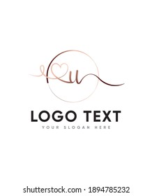 A modern delicate and lovely handwritten letter type U logo template, Vector logo for business and company identity 