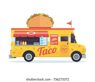 Modern Delicious Commercial Food Truck Vehicle - Taco Bar