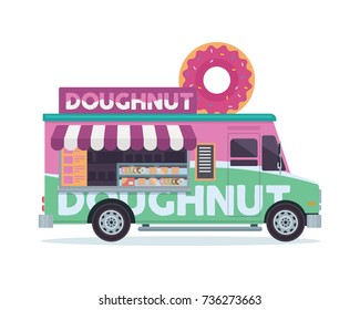 Modern Delicious Commercial Food Truck Vehicle - Donuts Store