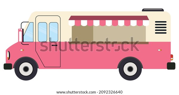 Modern Delicious Commercial Food Truck Vehicle\
illustration vector