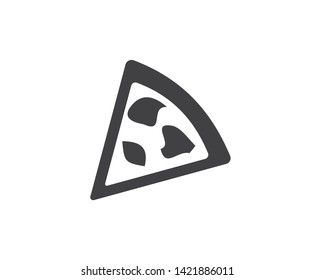 Modern delicious pizza slice icon vector 