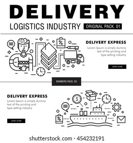 Modern delivery industry pack. Thin line icons set logistic network. Transport set collection with global industry elements. Premium quality vector symbol. Stroke pictogram for web design.