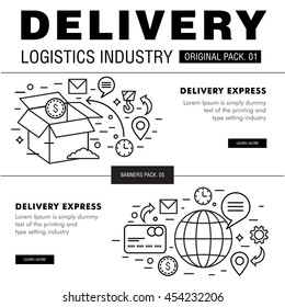 Modern delivery industry pack. Thin line icons set logistic network. Transport set collection with global industry elements. Premium quality vector symbol. Stroke pictogram for web design.