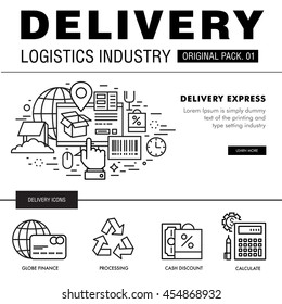 Modern delivery industry pack. Thin line icons set logistic network . Transport set collection with global industry elements. Premium quality vector symbol. Stroke pictogram for web design.