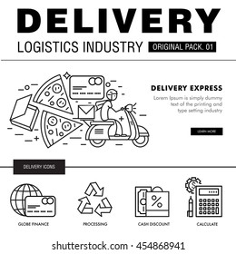Modern delivery industry pack. Thin line icons set logistic network . Transport set collection with global industry elements. Premium quality vector symbol. Stroke pictogram for web design.