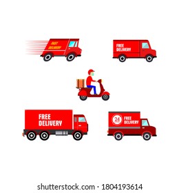 Modern delivery labels with flat design Free Vector
