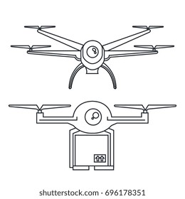 modern delivery of the package by flying drone