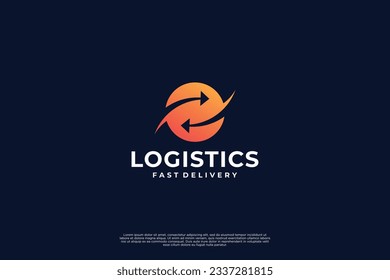 Modern delivery service logo design. Logistic logo innovation.