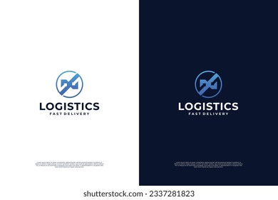 Modern delivery service logo design. Logistic logo innovation.