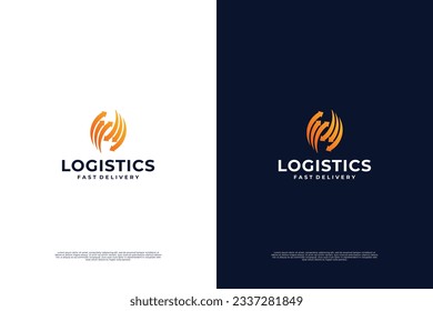 Modern delivery service logo design. Logistic logo innovation.