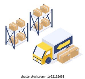 Modern Delivery Service vector isometric illustration. Good for business/delivery/work subjects.