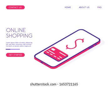 Modern Delivery Service vector isometric illustration. Good for business/delivery/work/shopping subjects.