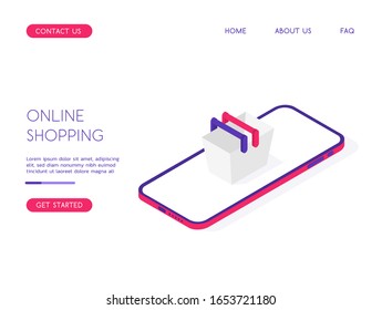 Modern Delivery Service vector isometric illustration. Good for business/delivery/work/shopping subjects.