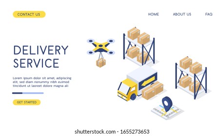 Modern Delivery Service Vector Isometric Illustration. Good For Business/delivery/work Subjects.