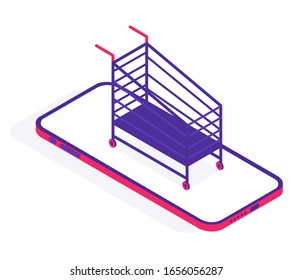 Modern Delivery Service vector isometric illustration. Good for business/delivery/work/shopping subjects.