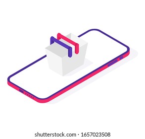 Modern Delivery Service vector isometric illustration. Good for business/delivery/work/shopping subjects.