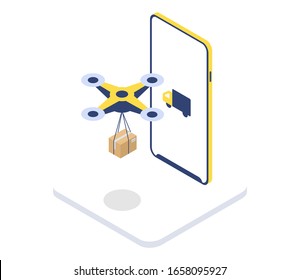 Modern Delivery Service vector isometric illustration. Good for business/delivery/work subjects.