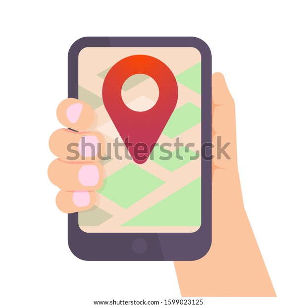 Modern Delivery service Web Deisgn.\
Mobile smart phone with app delivery tracking. Modern flat design\
creative info graphics on application. Vector\
illustration