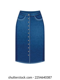 Modern denim clothing composition with isolated image of textile product made of jeans fabric vector illustration