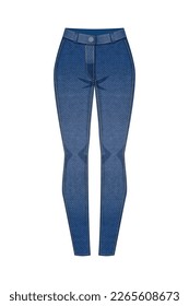 Modern denim clothing composition with isolated image of textile product made of jeans fabric vector illustration