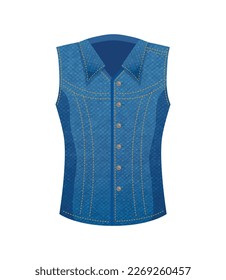 Modern denim clothing composition with isolated image of textile product made of jeans fabric vector illustration