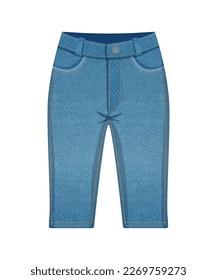 Composición moderna de prendas de vestir de denim con imagen aislada de producto textil hecho de vectores de tela jeans ilustración vectorial