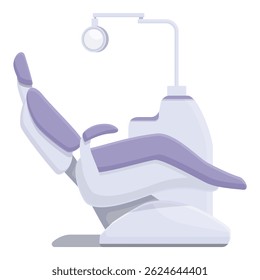 Modern dental chair vector illustration with contemporary minimalistic design in a clean and professional healthcare clinic interior setting. Isolated on a white background