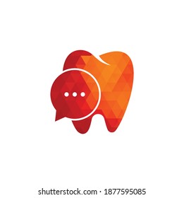 Diseño moderno de logotipo de chat dental. Icono de consultoría dental.