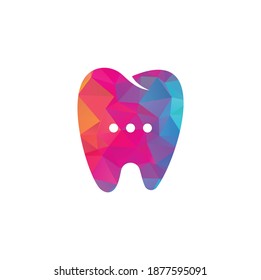 Modern dental chat logo design. Dental consulting icon.