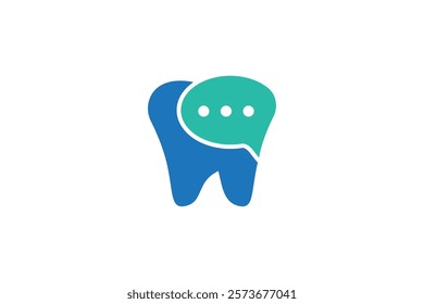 Modern dental chat logo design. Dental consultation icon. Vector illustration.