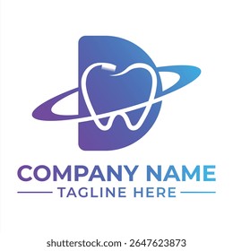 Modern Dental Clinic Logo with Orbiting Design and Gradient Color Scheme for a Health Brand Identity