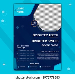 Modern Dental Flyer Protect Yourself Brighter Future And Health Smiles with Dental Clinic Medical Care Vector File Template