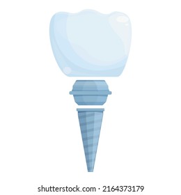 Modern dental implant icon cartoon vector. Dental tooth. Crown tooth