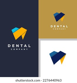 Modern dental logo design vector inspiration.