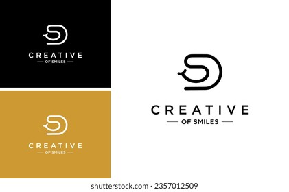 modern dental logo with letter DS logotype vector